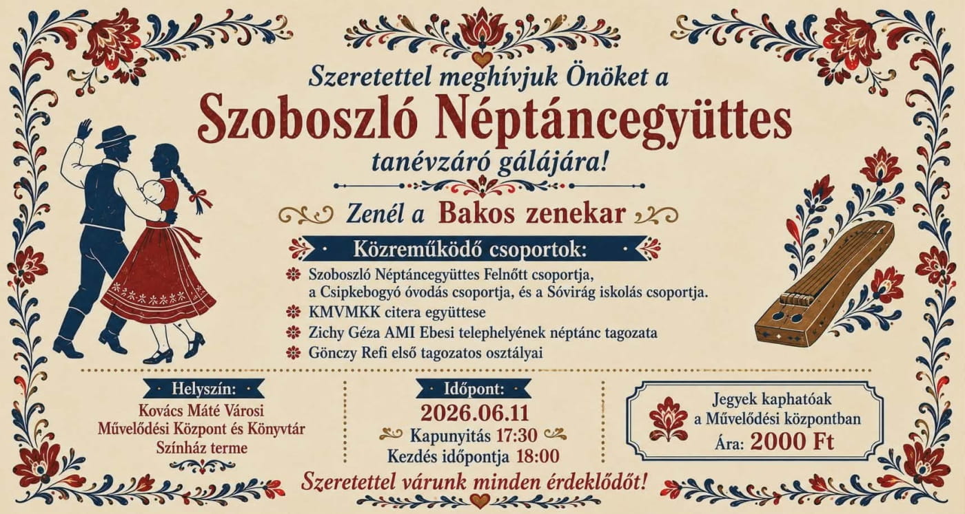 Szoboszló Néptáncegyüttes tanévzáró gála
